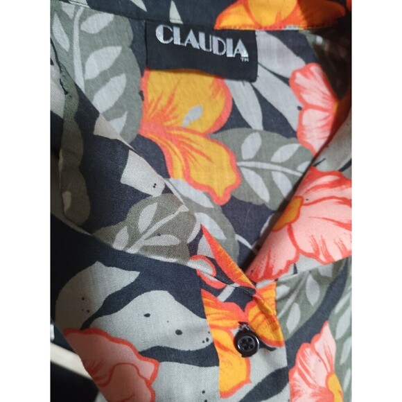 Vintage Claudia Top Rare 80's Hawaiian Style Size L - Picture 5 of 5
